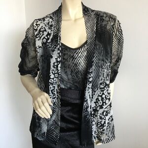 Lynn Richie Silver tank top and matching cardigan set